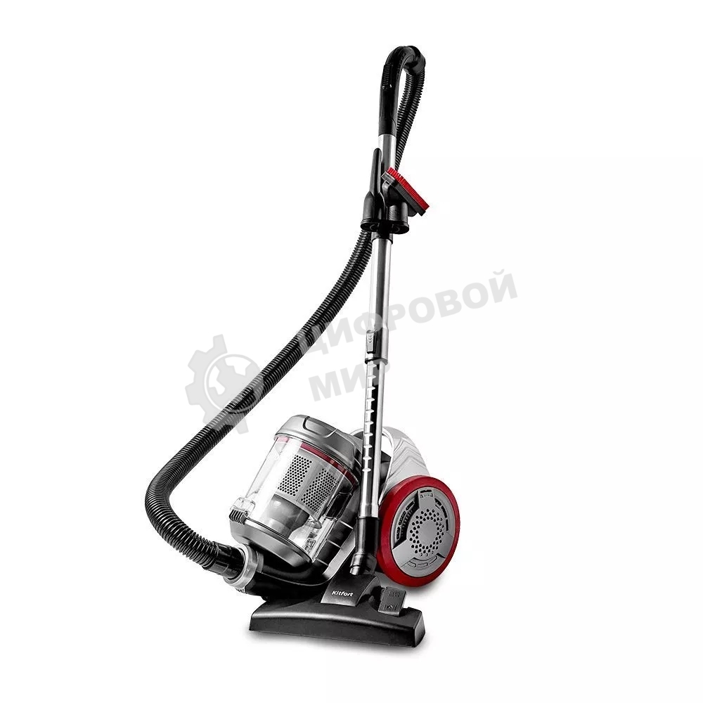 Пылесос Kitfort КТ-5152 серый/красный, 170/700 Вт, уборка сухая, пылесборник контейнер 1.6 л