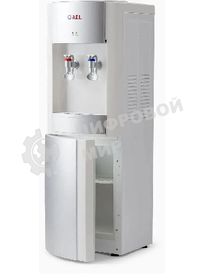 Кулер для воды LD-AEL-28c, напольный, НАГРЕВ/ОХЛАЖДЕНИЕ ЭЛЕКТРОННОЕ, шкафчик 10 л, 2 крана, белый/серебристый, 00257