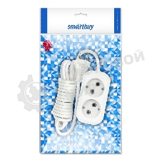 Удлинитель бытовой Smartbuy (SBE-10-2-03-N) 2 гнз х 3,0 м (10А/2.2 кВт, ПВС 2х1.0)