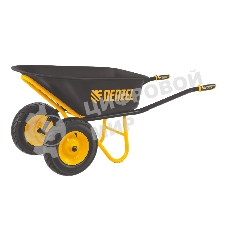 Тачка строительная Denzel 689365, усиленная, объем 120 л, 350 кг, двухколесная, колесо 16х4.00-8