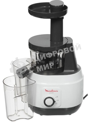 Соковыжималка Moulinex ZU150110 белый/черный, шнековая вертикальная, 150 Вт, 800 мл, электронное, реверс