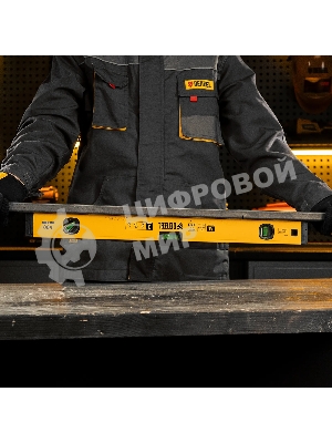 Уровень алюминиевый Denzel магнит., фрезерованный, 3 глазка (1 зеркал.), 0,5 мм/м, 600 мм