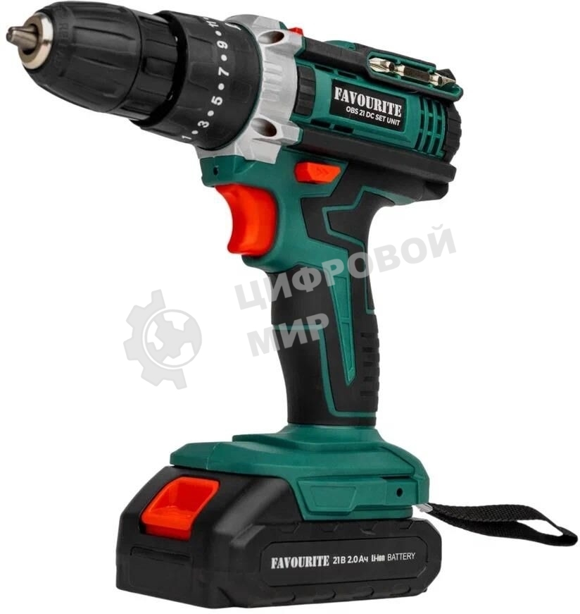 Дрель-шуруповерт FAVOURITE OBS 21 DC SET UNIT, 21 В, 2 Ач, 30 Нм, щеточный