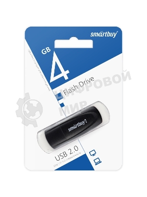 Флешка USB Smartbuy Scout Black (SB004Gb2SCK), 4Gb, USB 2.0, R/W 10/7, черный