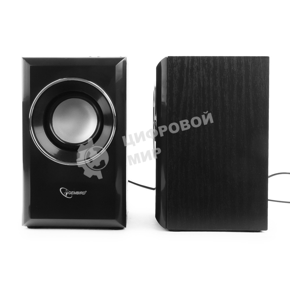 Акустическая система Gembird SPK-204, черный МДФ,2х3 Вт, регулятор громкости, USB