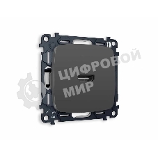 Комплект механизма розетки HDMI 2.0 OMEGA Графит мягкое касание 40V/500mA 2.0GHz 5-18Gbit/s QUANT (OP9140, VM222) MO914010