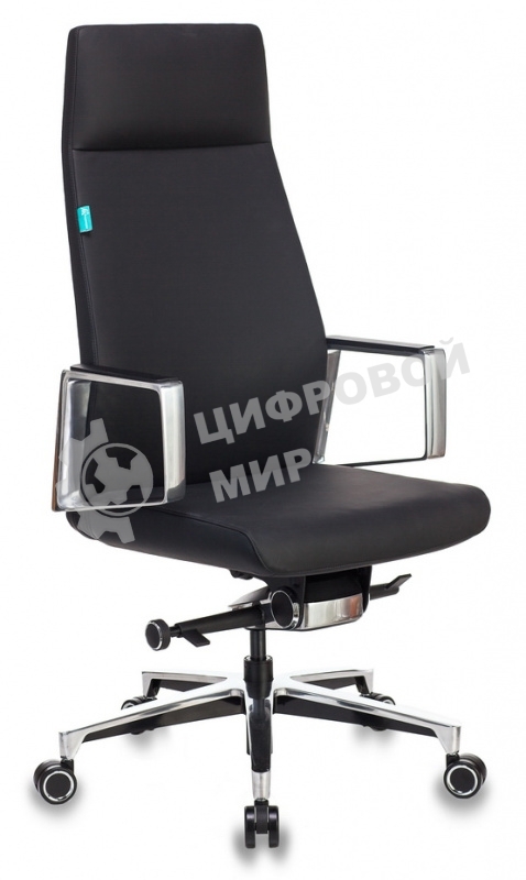 Кресло руководителя Бюрократ JONS/BLACK черный, кожа, крестовина алюминий