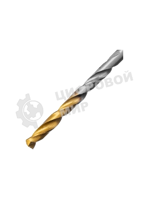 Сверло спиральное по металлу Denzel 3,2 x 65мм, Р6М5, Golden Tip, 2 шт.