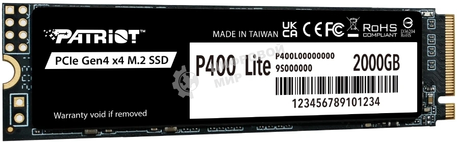 Накопитель SSD Patriot PCIe 4.0 x4 2Tb P400LP2KGM28H P400 Lite M.2 2280