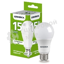 Лампа светодиодная GENERICA LL-A60-15-230-40-E27-G A60 15Вт грушевидная 4000К E27 230В