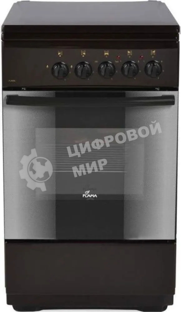 Плита комбинированная Flama RK 2211 B черный, конфорок 2 газовых и 2 электрических, духовка 50 л, 50 см x 85 см x 60 см