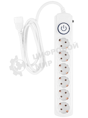 Сетевой фильтр Ippon BK-6-UPS-1.8-10-W 1.8 м, 6 розеток, белый, коробка