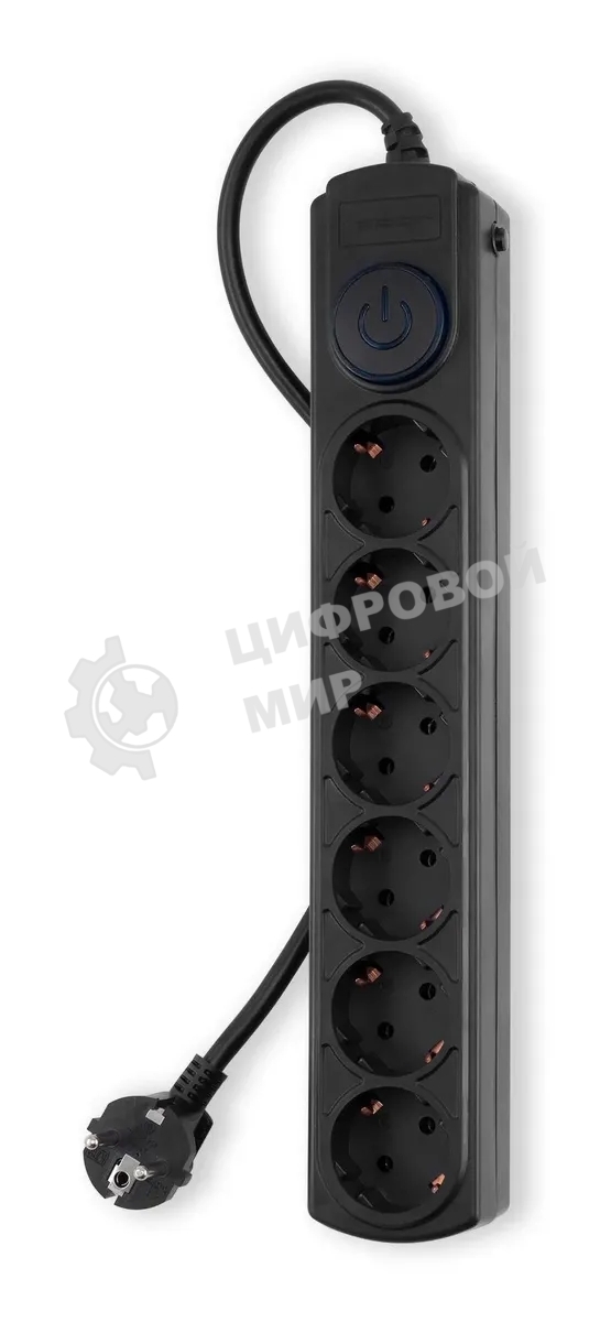 Сетевой фильтр Ippon BK-6-EU-3-16-B 3 м, 6 розеток, черный, коробка
