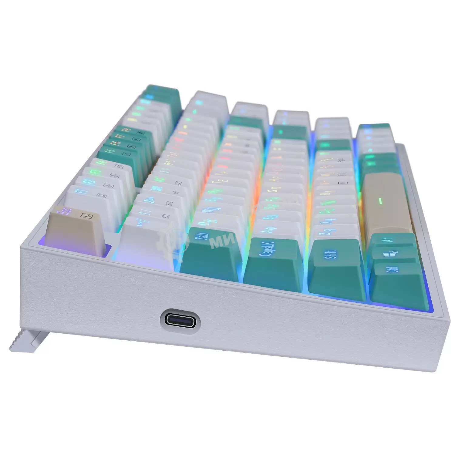 Клавиатура беспроводная Defender REDRAGON VEIGAR USB, Bluetooth/Радиоканал, бело-голубая