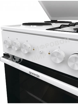 Плита комбинированная Gorenje GK5A12WG белый, конфорок 2 газовых и 2 электрических, духовка 68 л, 50 см x 85 см x 59.4 см