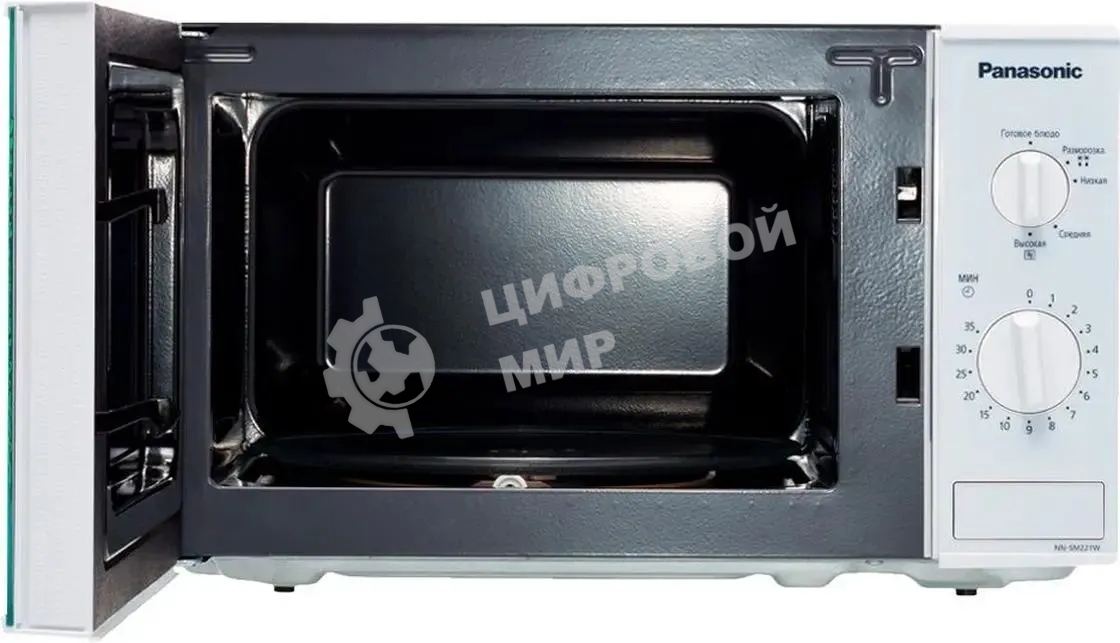 Микроволновая печь Panasonic NN-SM221WZPE белый, 20 л, 800 Вт, переключатели - поворотный механизм