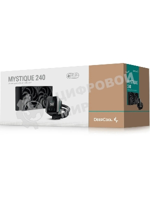 Система жидкостного охлаждения DEEPCOOL MYSTIQUE 240 ARGb черный, 120 мм, алюминий, 2150 об/мин, 36.49 дБ, 4 pin, 280 Вт