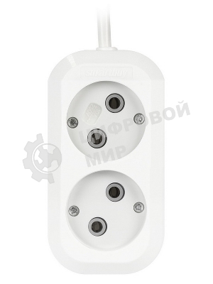 Удлинитель бытовой Smartbuy (SBE-10-2-03-N) 2 гнз х 3,0 м (10А/2.2 кВт, ПВС 2х1.0)