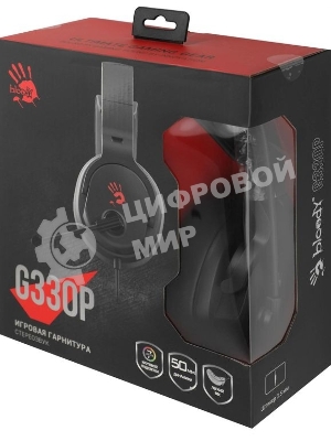 Гарнитура проводная с микрофоном A4Tech Bloody G330p черный 2м мониторные оголовье (G330P)