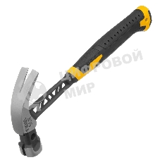 Молоток-гвоздодер Denzel 450 г, цельнокованый, боек с магнитом, двухкомп. обрезин. рук-ка