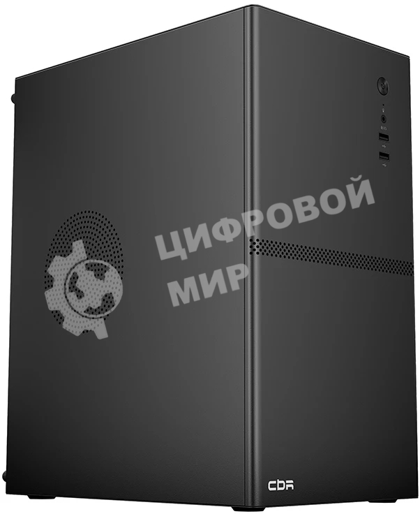 Компьютерный корпус CBR mATX Minitower V861, без БП, 2хUSB 2.0, HD Audio+Mic, черный PCC-MATX-V861-WPSU
