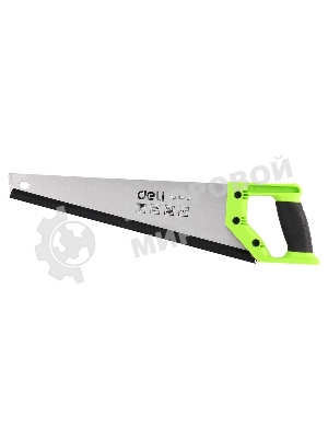 Ножовка по дереву Deli DL6840B 400мм, сталь 65Mn, шлифовка зубцов с 3-х сторон, рукоять из двухкомпонентного противоударного пластика