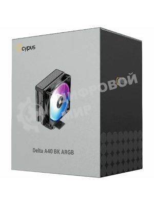 Кулер для процессора Cooler Ocypus Delta A40 BK ARGb Delta-A40-BK1NAWN00X-GL черный 120мм алюминий+медь 2000rpm 29db 4-pin 220W 156мм