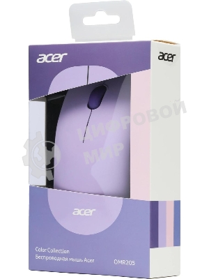 Мышь беспроводная Acer OMR205 фиолетовый, 1200 dpi, радиоканал, USB, кнопки - 3