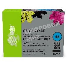 Картридж струйный Cactus CS-CZ637AE № 46 черный (33мл) для HP DJ IA 2020hc/2520hc;Ultra 2029/2529;Ultra 4729AIO