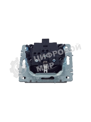 Розетка 1-местная IEK BRITE РС14-1-0-БрС с заземлением, с защитными шторками, 16А, сталь