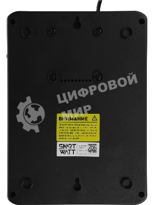 Источник бесперебойного питания SMARTWATT UPS SAFE PRO LCD 800 черный 800/480 ВА/Вт, напольный/настенный, линейно-интерактивный, LCD дисплей, Shuko CEE7/4 - 8 шт. (4 шт. с резервным питанием, 4 шт. - сетевой фильтр)