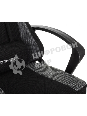 Кресло Zombie Carry черный/серый, экокожа, подголовник