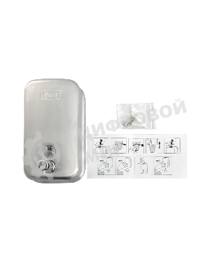 Дозатор для жидкого мыла из нерж. стали, матовый Puff-8615m, хром матовый, 1000 мл