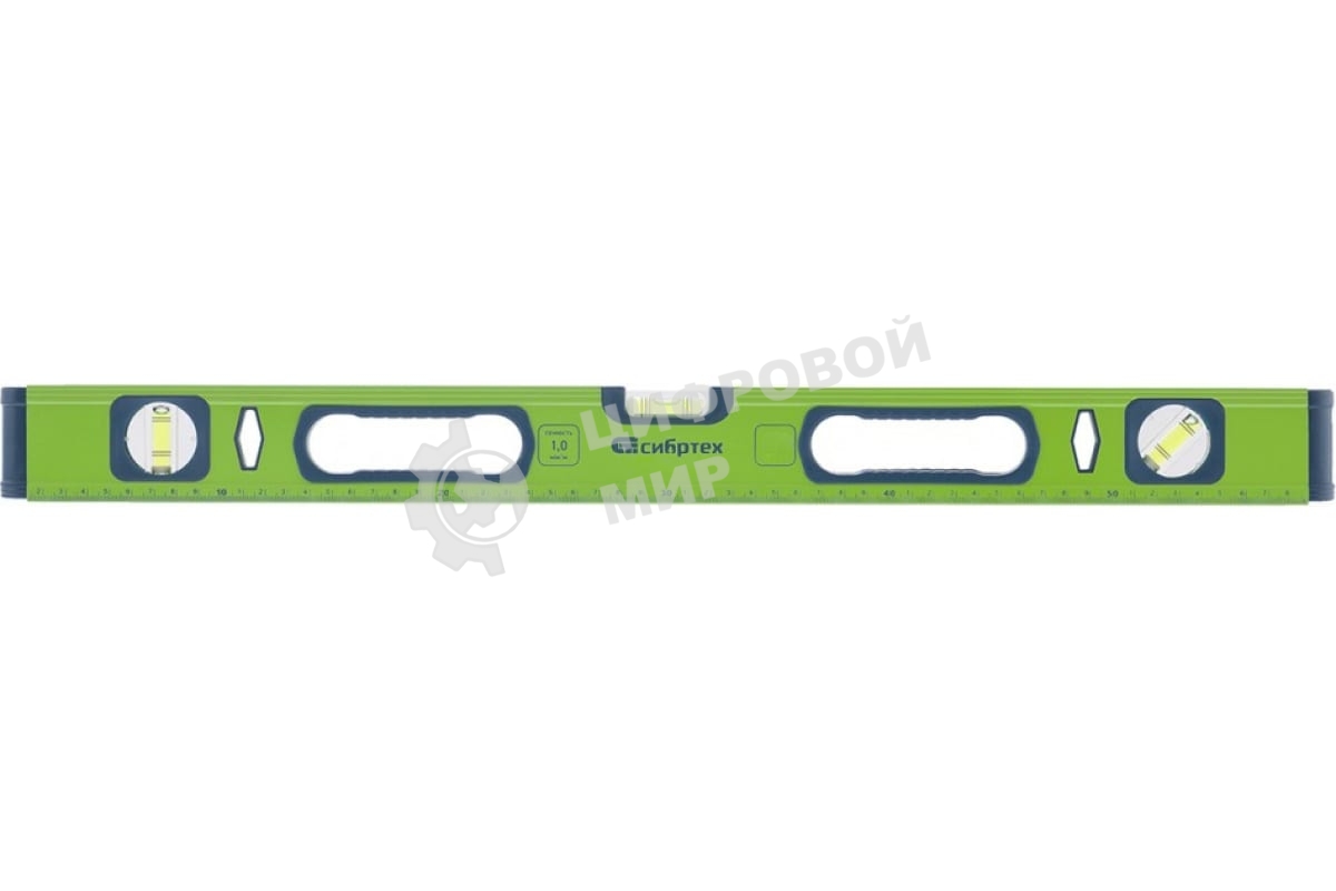 Уровень алюминиевый Сибртех УС-1,0-2000, фрезерованный, 3 глазка, рукоятки, 2000 мм
