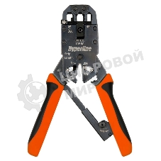 Инструмент обжимной Hyperline HT-200AR для RJ-50, RJ-45, RJ-12, RJ-11 (10P10C, 8P8C типа AMP, 6P6C, 4P4C), профессиональный, с храповым механизмом