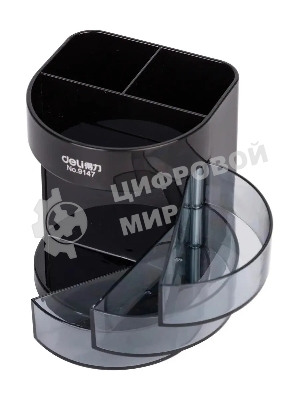 Настольный набор Deli E38253 (12 предметов) пластик, черный