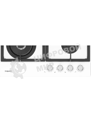 Газовая варочная поверхность Hotpoint HGS 62F/WH, 4 конфорки, закаленное стекло, 9500 Вт