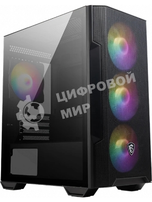 Компьютерный корпус MSI MAG FORGE M100R, Global, 1xUSB 3.0, 2xUSB 2.0, 4x120мм ARGb Fan, ESD ARGbControl Board, Tempered Gl