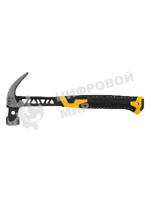 Молоток-гвоздодер Denzel 450 г, цельнокованый, боек с магнитом, двухкомп. обрезин. рук-ка