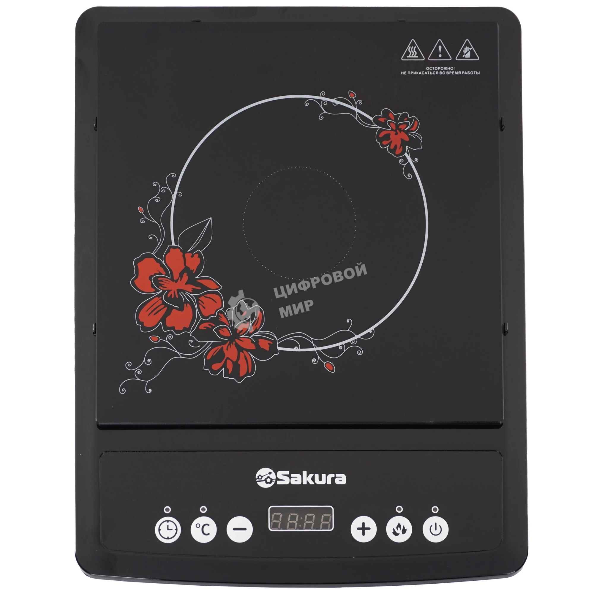Плита настольная индукционная Sakura SA-7152FS 2000 Вт, ЖК- дисплей, корпус из закаленного стекла