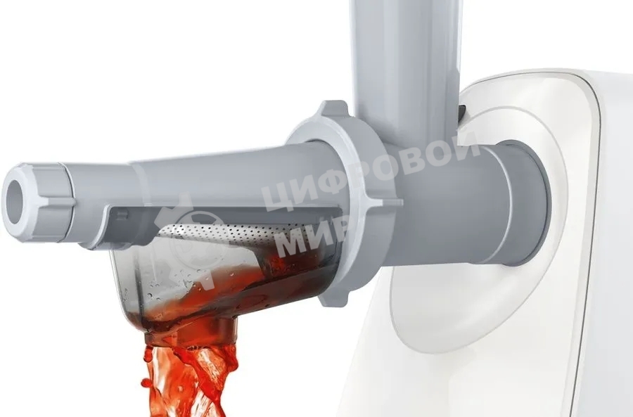 Мясорубка электрическая Bosch MFW2515W белый, 1500 Вт, 1.7 кг/мин, защита от перегрузки, насадки - 4