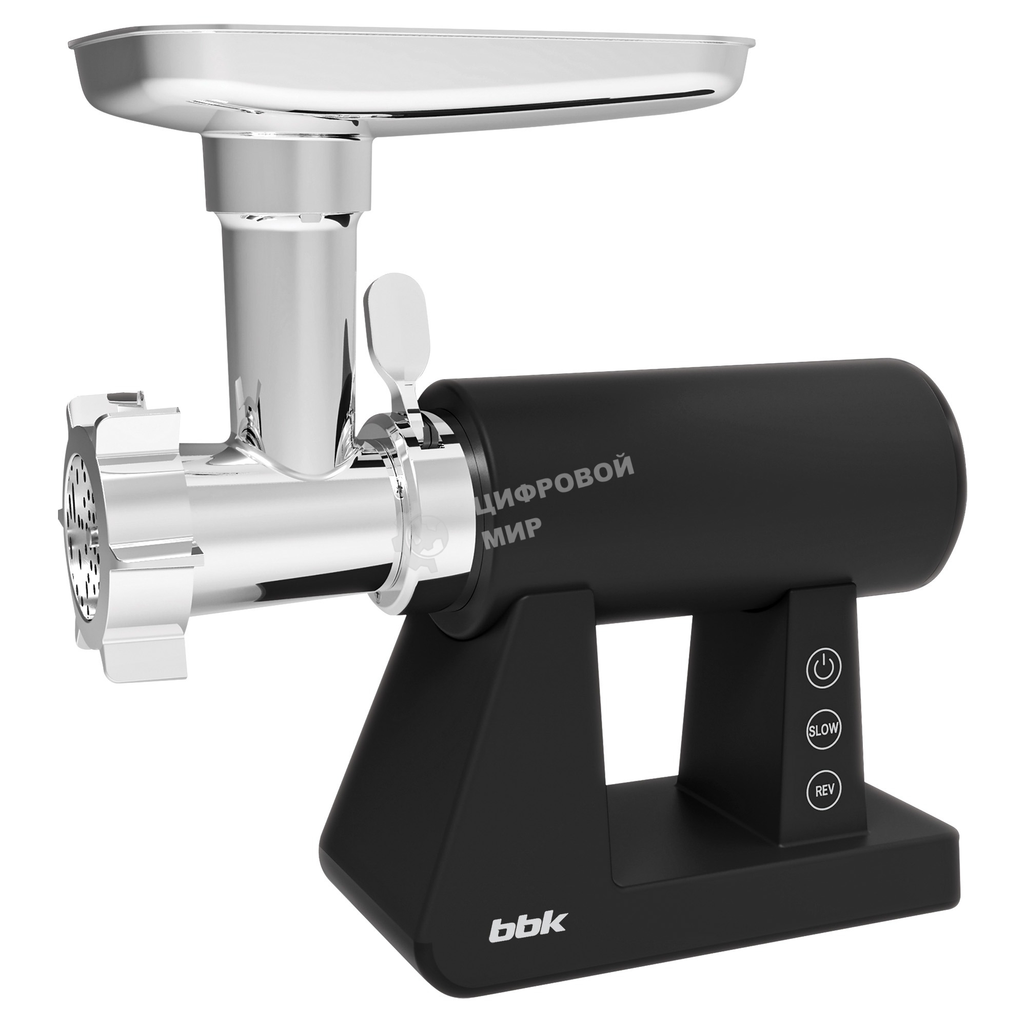 Мясорубка электрическая BBK MG3000 черный, 2500 Вт, 2.5 кг/мин, реверс, защита от перегрузки, металлический лоток, насадки - 7