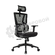 Кресло руководителя Бюрократ MC-711N-H черный, сетка/ткань, с подголов. крестов. пластик