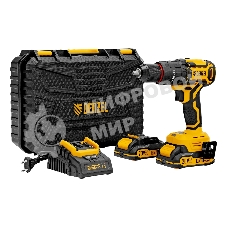 Дрель-шуруповерт Denzel CIDH-BL-20, 20 В, 2 Ач, 80 Нм, бесщеточный, ударный