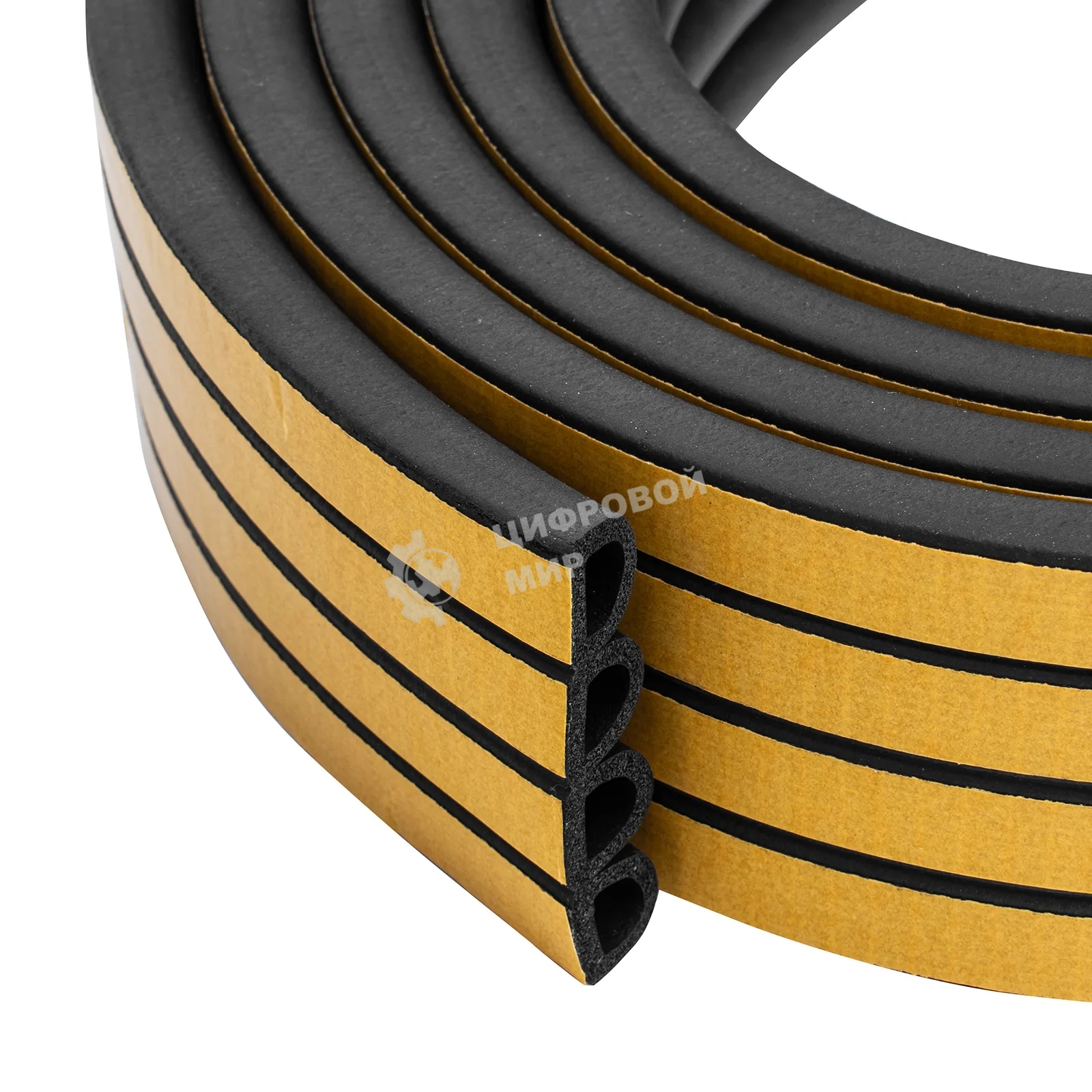 Уплотнитель резиновый Сибртех 14х12 мм для широких щелей, 12 м, профиль 