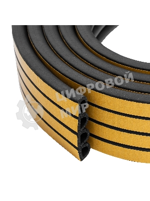 Уплотнитель резиновый Сибртех 14х12 мм для широких щелей, 12 м, профиль 