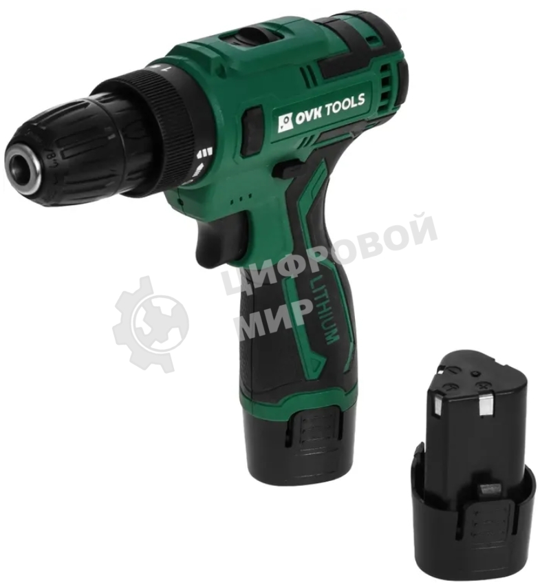 Дрель-шуруповерт Ovk Tools OTCS3AA-12V-1.5A, 12 В, 1,5 Ач, 26 Нм, щеточный