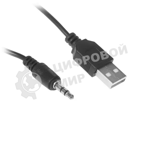 Акустическая система Gembird SPK-201, черный МДФ,2х2,5 Вт, регулятор громкости, USB