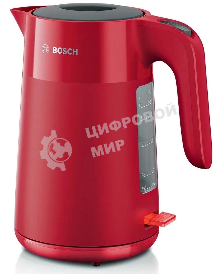 Чайник электрический Bosch TWK 2M164, 1.7 л, красный