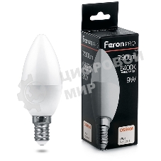 Лампа светодиодная Feron PRO LB-1309 9Вт Е14 дневной матовая свеча